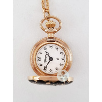 23mm Black & Rose Gold Womens Pendant Watch With Flowers By CLASSIQUE (Roman) image