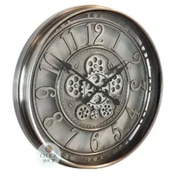 70cm Norris Silver Moving Gear Clock By COUNTRYFIELD image