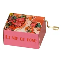 Classic Art Hand Crank Music Box- Red Art Noveau (La Vie En Rose) image