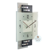 36cm Two-Tone Black and Silver Wall Clock With Square Dial By AMS image