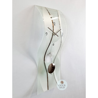 60cm Silver & Curved Glass Pendulum Wall Clock By AMS image