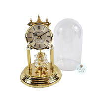 23cm Gold Anniversary Clock With Crystal Swans & Gold Dial By HALLER image