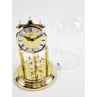 23cm Gold Anniversary Clock With Gold Dial & Crystal Pendulum By HALLER image