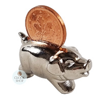 Lucky Pig With Coin- Silver image