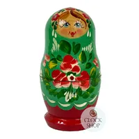 Floral Russian Dolls- Green and Red 10cm (Set Of 5) image