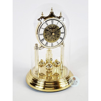 23cm Gold Anniversary Clock With Floral Dial & Westminster Chime By HALLER image