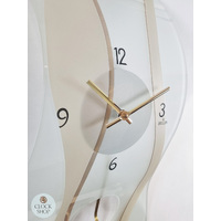 60cm Gold & Curved Glass Pendulum Wall Clock By AMS (Chipped Glass) image