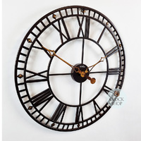 60cm Decorative Round Metal Clock By AMS image