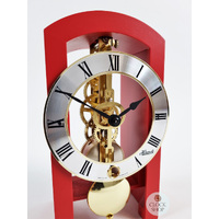 18cm Red Mechanical Skeleton Table Clock By HERMLE image