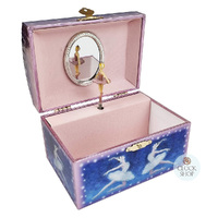 Blue & Purple Ballerina Musical Jewellery Chest With Dancing Ballerinas (Tchaikovsky- Swan Lake) (Small Mark In Box) image