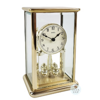 23cm Gold Anniversary Clock With Bevelled Glass & White Dial By AMS image