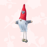 12cm Red & Grey Gnome Fridge Magnet Hanging Decoration- Assorted Designs image