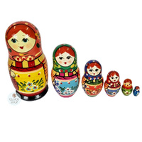 Zagorsk Village Floral Russian Dolls 16cm (Set Of 6) image