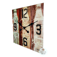 40cm Clock Tower Square Glass Wall Clock By AMS (Cosmetic Scratch) image