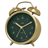 13.5cm Aksel Brushed Brass Double Bell Analogue Alarm Clock By ACCTIM (No Box) image