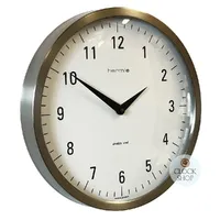 30cm Brushed Stainless White Modern Wall Clock By HERMLE image