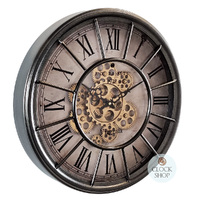 46.5cm Grant Grey Moving Gear Wall Clock By COUNTRYFIELD (No Glass) image