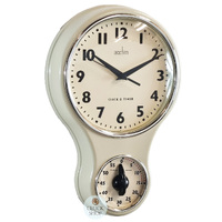 30cm Cream Retro Kitchen Wall Clock with Timer By ACCTIM image