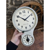 30cm Cream Retro Kitchen Wall Clock with Timer By ACCTIM (No Glass) image