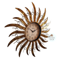 70cm Blazing Sun Gold Wall Clock By AMS  image