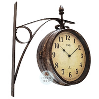 44cm Two-Sided Wrought Iron Wall Clock By AMS image