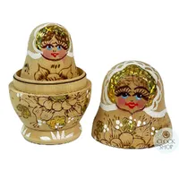 Woodburn Russian Dolls- Brown & Gold 10cm (Set Of 5) image