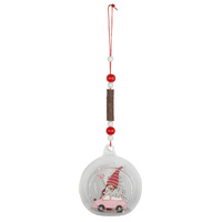 10cm Christmas Glass Bauble Hanging Decoration- Assorted Designs image