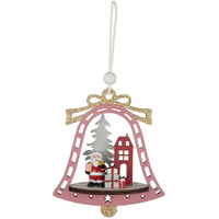 12cm Santa in Bell Hanging Decoration- Assorted Designs image