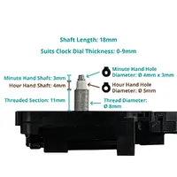 Euroshaft Pendulum Step Clock Movement By TAKANE (18mm Shaft) image