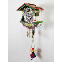 Swiss House Mechanical Chalet Clock With Seesaw & Swinging Girl Doll By TRENKLE image