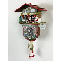 Swiss Weather House Battery Chalet Clock With Heidi Swinging Doll 19cm By TRENKLE image