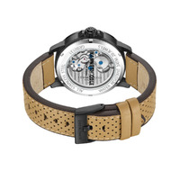 Grey Skeleton Automatic Watch With Tan/Brown Leather Band  By KENNETH COLE image