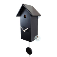 Black Bird House Battery Modern Cuckoo Clock 29cm By ENGSTLER image