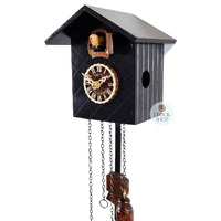 Black Bird House Battery Chalet Cuckoo Clock 17cm By ENGSTLER image