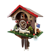 Australian Flag Mechanical Chalet Cuckoo Clock 26cm By ENGSTLER image