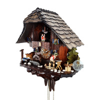 Wood Sawer & Dancers 1 Day Mechanical Chalet Cuckoo Clock 35cm By HEKAS image