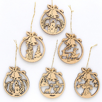 6cm Wooden 3D Laser Hanging Decoration- Assorted Designs image