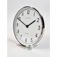 19cm Silver & White Battery Table Clock By Hermle image