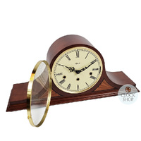 22cm Walnut Mechanical Tambour Mantel Clock With Triple Chime By HERMLE image