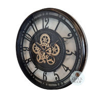 70cm Norris Black Moving Gear Clock By COUNTRYFIELD image