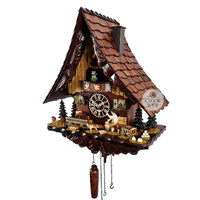 Wood Chopper & Deer Battery Chalet Cuckoo Clock 47cm By TRENKLE image