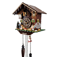 Heidi House Battery Chalet Cuckoo Clock With Swinging Doll 23cm By TRENKLE image