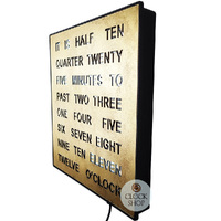 28cm Antique Brass Modern LED Text Clock By AMS image