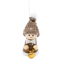 6.5cm Fabric Christmas Figurine Hanging Decoration- Assorted Designs image