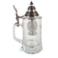 Deutschland Glass Beer Mug With Pewter Lid 0.5L By KING image