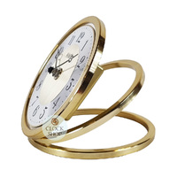 14cm Gold Round Battery Table Clock By AMS image