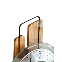 66cm Oak Pendulum Wall Clock With Silver Dial By AMS image