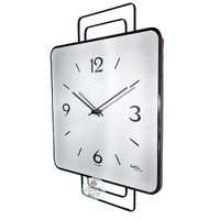 42cm Silver & Black Modern Wall Clock By AMS image