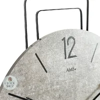 46cm Round Modern Wall Clock With Stone Look Dial By AMS image