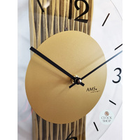 38cm Gold Wall Clock With Glass Dial By AMS image